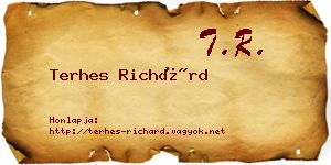 Terhes Richárd névjegykártya